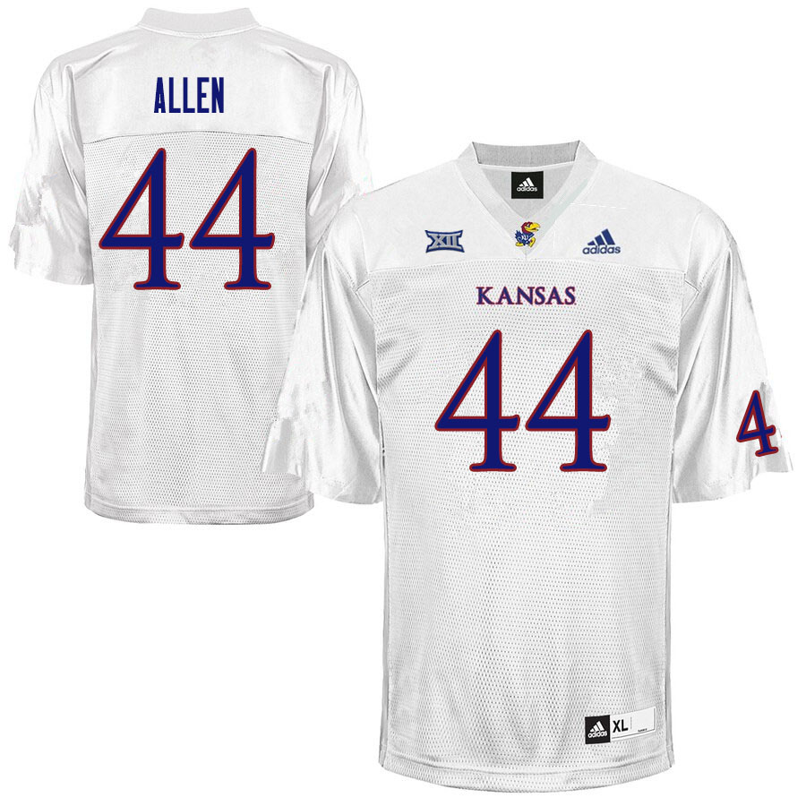 Men #44 Tabor Allen Kansas Jayhawks College Football Jerseys Sale-White